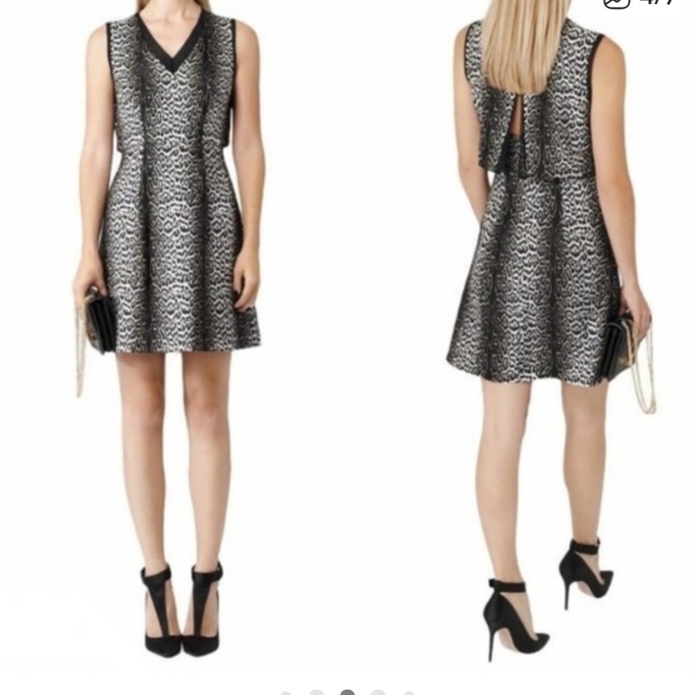 NWT Reiss Silk Animal Print Mini Dress ■ Size 0